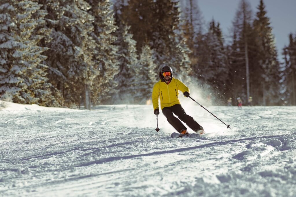 A person Skiing In Taos New Mexico.